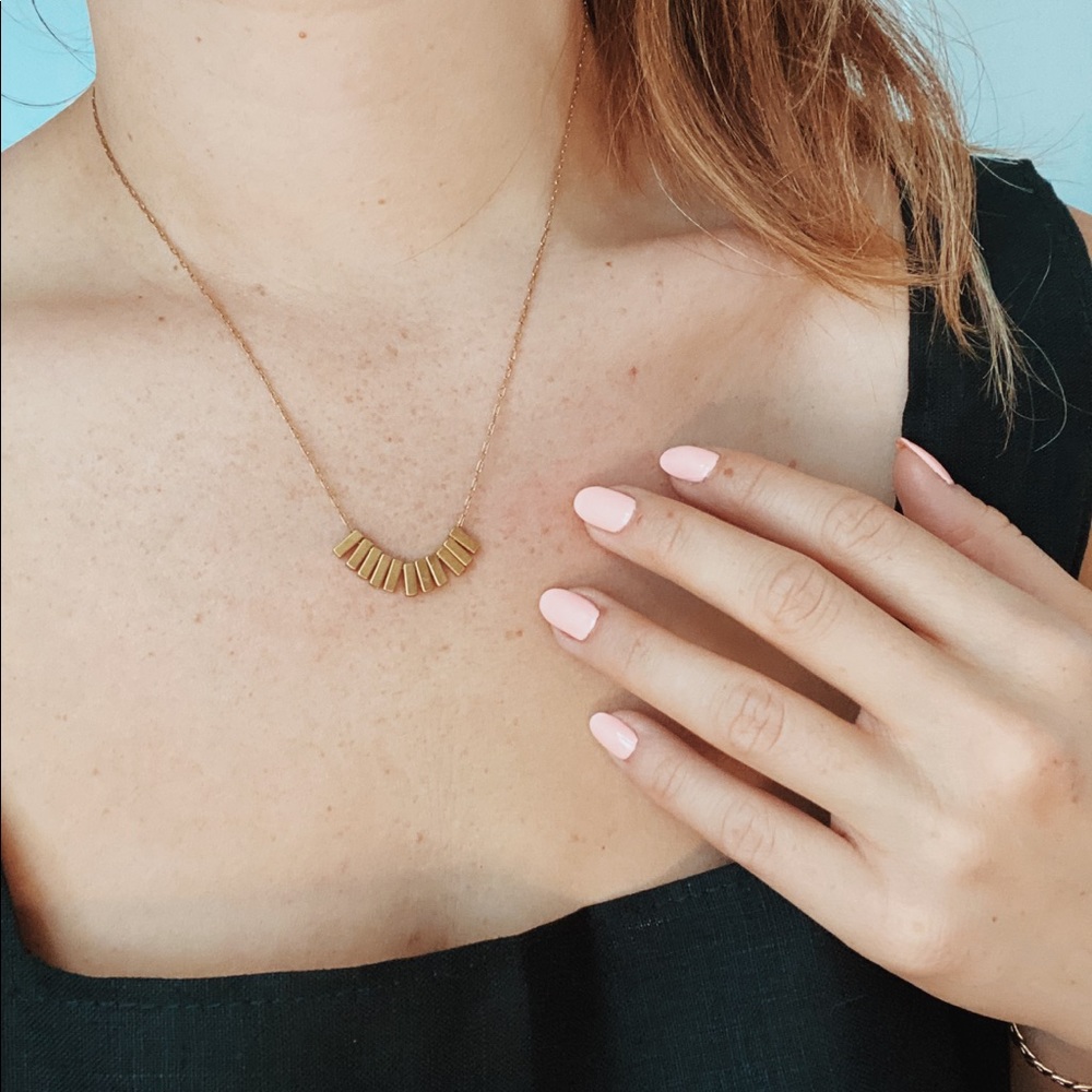 MADEWELL Sunburst Gold Bar Necklace